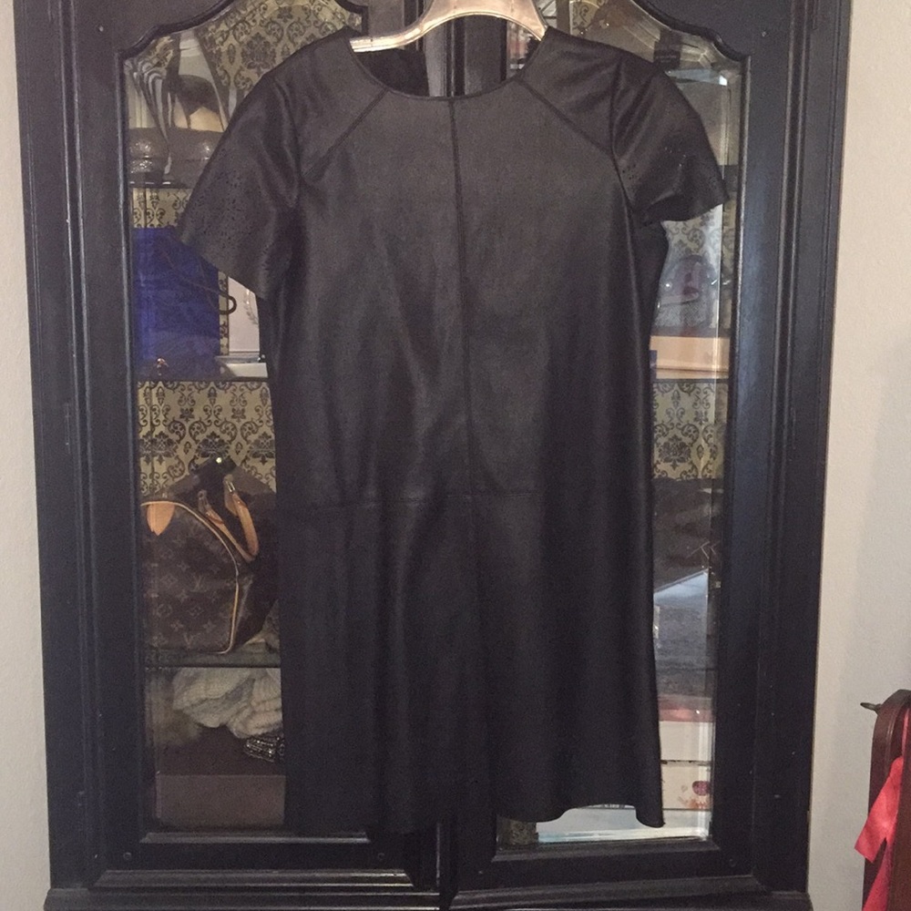 Black Zara faux leather dress